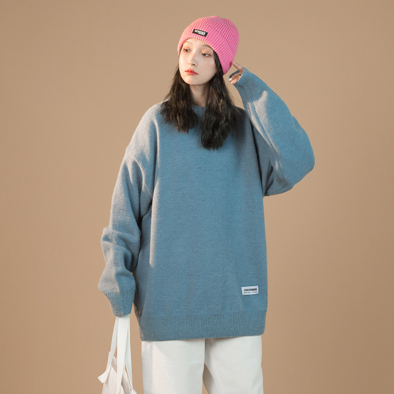 中性超质感2023秋冬宽松纯色潮流毛衣女情侣打底大码Y752P65,针织衫/毛衣,电商A222A