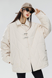 2024秋冬新宽松高品质女装菱形格棉衣女棉服情侣大码Y388P88，女装棉衣/棉服，电商A222A