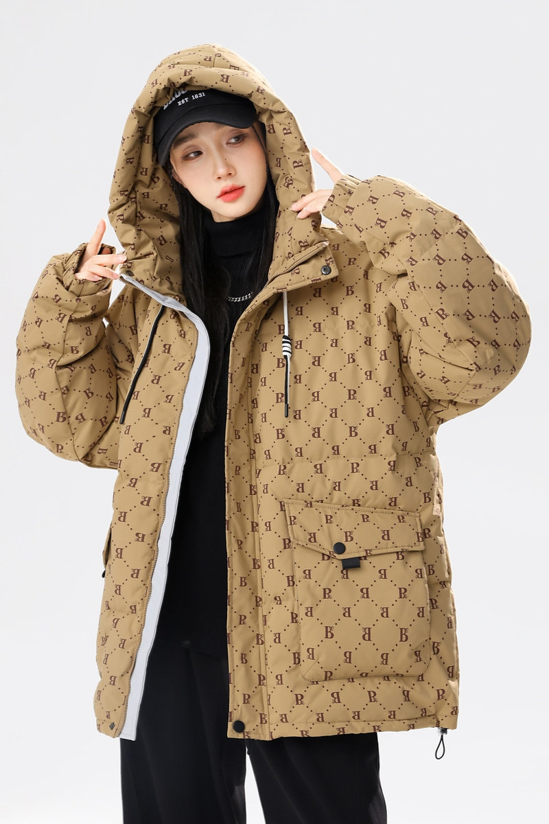 2024冬宽松90%标羽绒服女连帽美式高街潮情侣大码YR66P298,女装羽绒服,电商A222A
