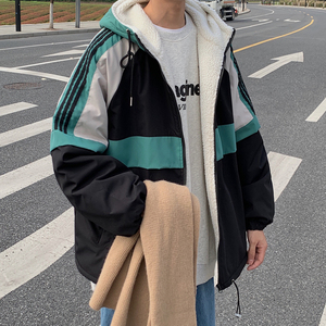 内加绒ins港风23冬新宽松潮连帽棉衣男棉服情侣大码Y505P125图片