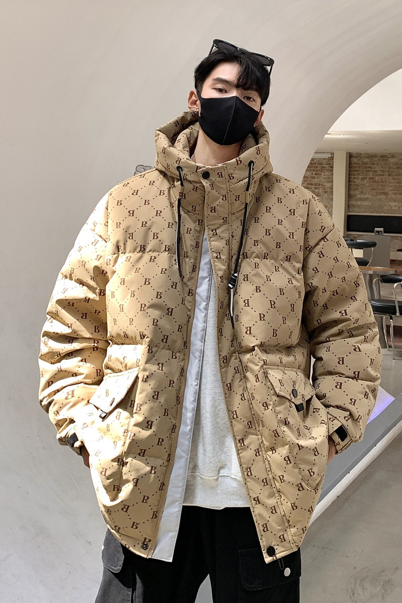 高品质90%标连帽羽绒服男2024秋冬新宽松潮流情侣大码YR32P298,男装羽绒服,电商A222A