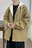 宽松假两件ins2024春新连帽美式高街夹克男冲锋衣外套Y402P88，男装夹克，电商A222A