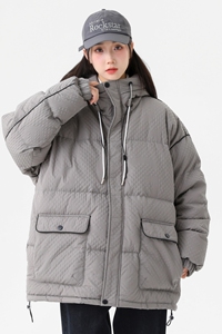 2024冬季90%标羽绒服女连帽美式休闲潮流宽松情侣大码YR71P298图片