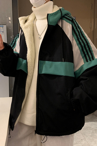 情侣大码内加绒潮连帽棉衣男棉服ins港风23冬新宽松Y819P125图片
