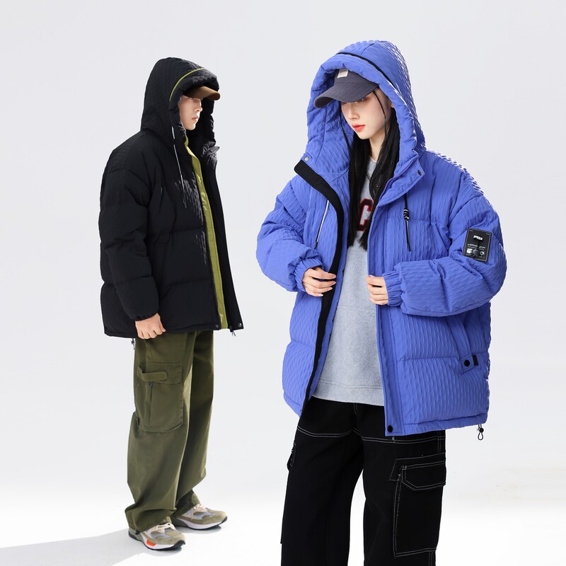 美式休闲情侣90%标羽绒服男连帽2024冬新宽松潮流高品YR56P298图片