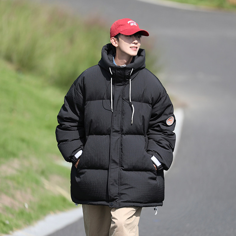 2024冬休闲高品质90%标白鸭绒潮连帽羽绒服男情侣大码YR05P298图片
