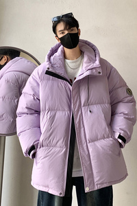 潮流情侣大码90%标高品质连帽羽绒服男2024秋冬新宽松YR35P298图片