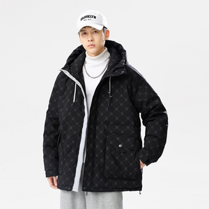 90%标羽绒服男连帽宽松2024冬季美式高街情侣大码YR76P298图片