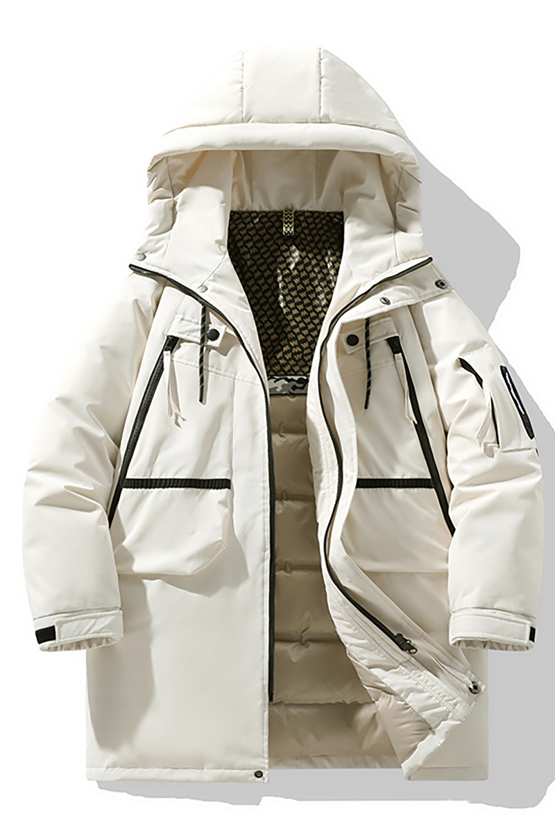 情侣大码90%标羽绒服男连帽中长款高品质2024冬宽松潮YR26P325,男装羽绒服,电商A222A