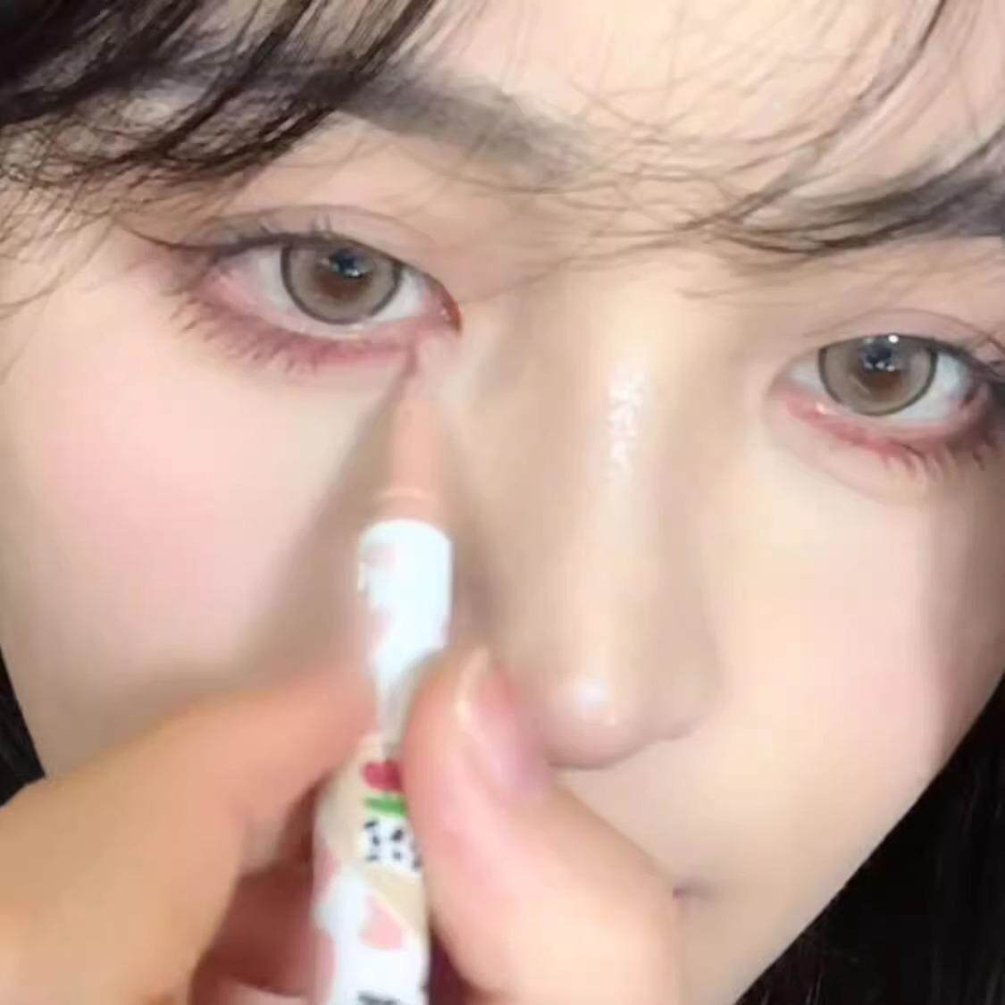 纯欲蔷薇粉~画下眼线内眼角无辜眼睑下至液体笔超细头粉色卧蚕笔图片