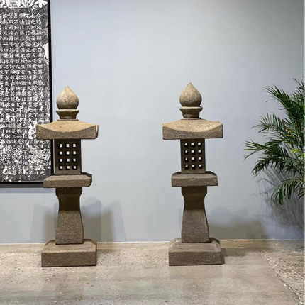 仿古做旧石雕石灯笼石灯庭院户外草坪灯青石灯塔造景中式装饰摆件
