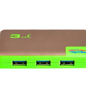 三堡 LJH-310 USB3.0 USB分线器高速扩展多接口集线器一拖四 绿色