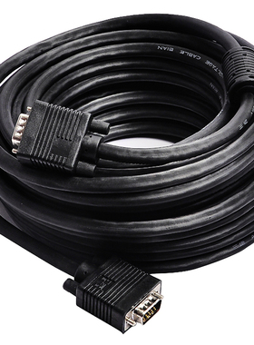 三堡双磁环逐行扫描VGA线 针/针 15米 黑色