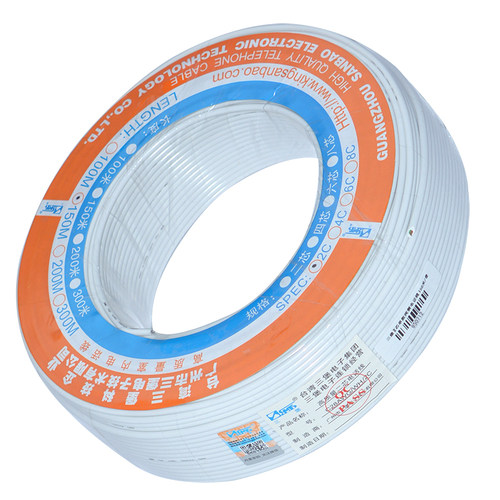 三堡（SANBAO） SH28BWG-2C 2芯单股纯铜电话线 150米/卷连接器