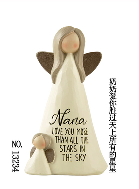 奶奶外婆美式乡村花仙天使摆件装饰品结婚礼物桌面摆设纯手工彩绘