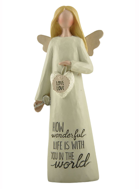 人生因为有你而美妙美式乡村花仙天使摆件装饰品结婚礼物桌面摆设