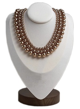 新款复古仿施家香槟色玻璃项链