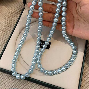 仿施家海水珍珠墨蓝色302真多麻蓝玫瑰水晶玻璃散珠串DIY饰品配件