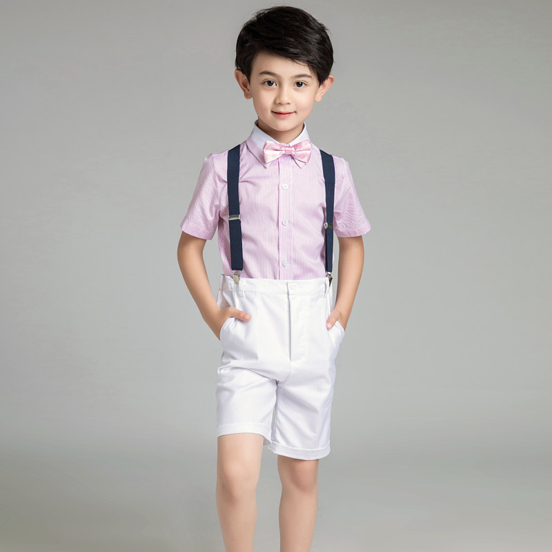 六一儿童节礼服小花童主持人男童钢琴演出服装背带裤合唱表演套装