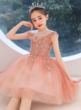 女童晚礼服儿童公主裙小孩花童婚纱宝宝生日主持人钢琴演出服夏季