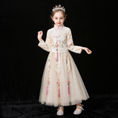 汉服女童中国风长袖 儿童小女孩拜年服超仙高端轻奢装 加厚中式 唐装