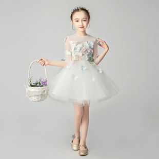 女童晚礼服公主裙蓬蓬纱儿童花仙子婚纱花童小孩模特走秀演出服冬