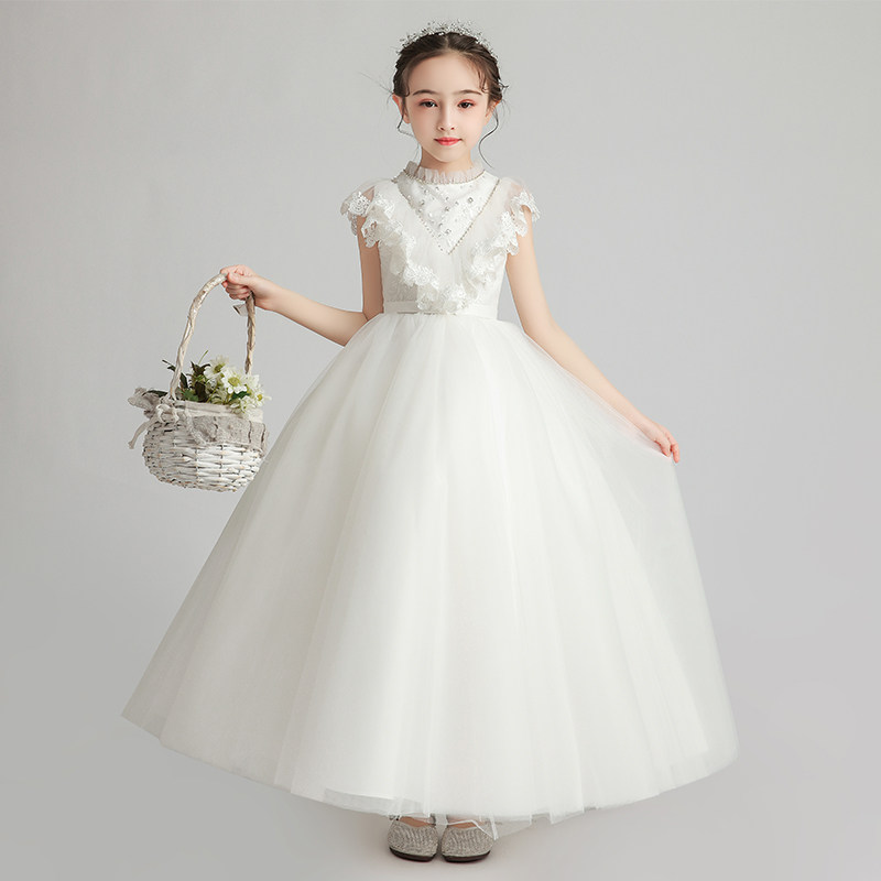 儿童晚礼服女童公主裙小孩生日主持人演出服花童婚纱高端钢琴演奏