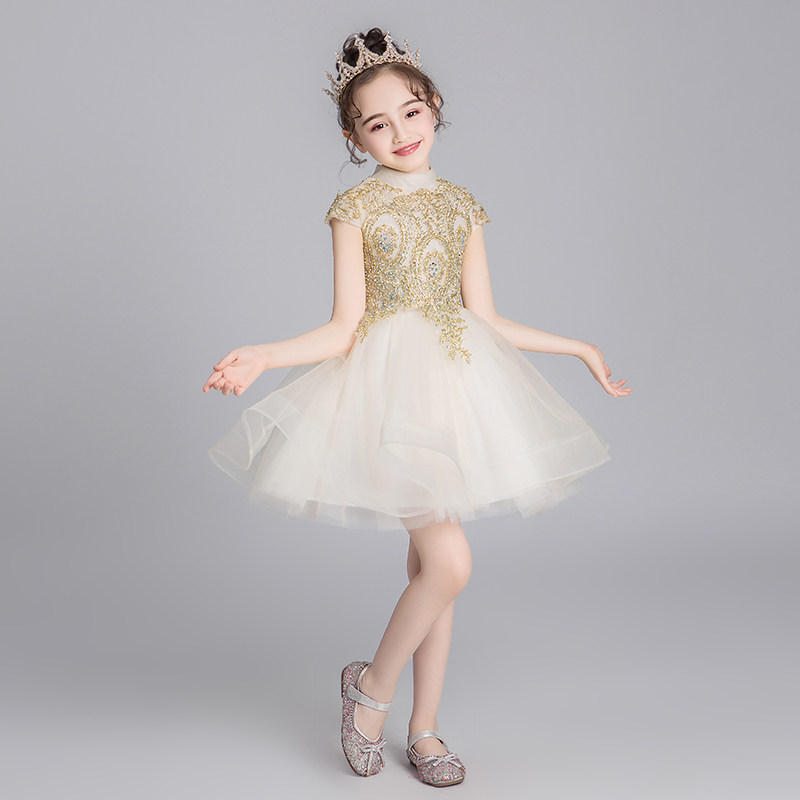 儿童晚礼服公主裙子女童蓬蓬花童婚纱高端小孩生日走秀表演服童装