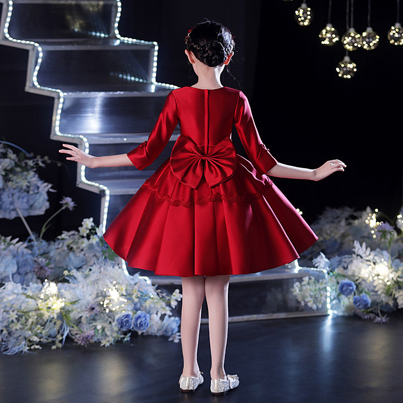 儿童晚礼服公主裙女童模高端走秀小孩婚纱花童钢琴演出服红色秋冬,童装/婴儿装/亲子装,儿童礼服,淘宝优惠券,粉丝福利购,淘宝优惠卷