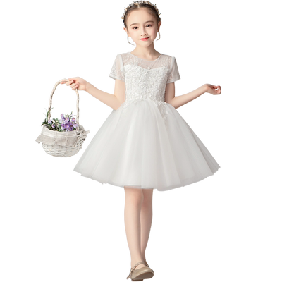 儿童礼服小孩婚纱短袖连衣裙春夏