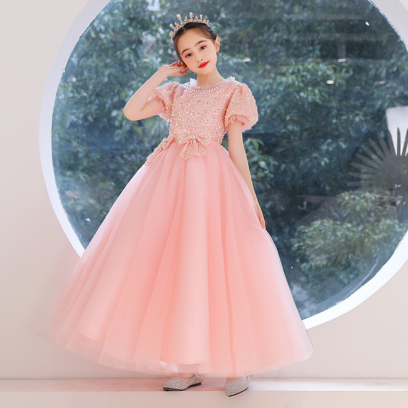 歌宴尔晚礼服女童舞台亮片