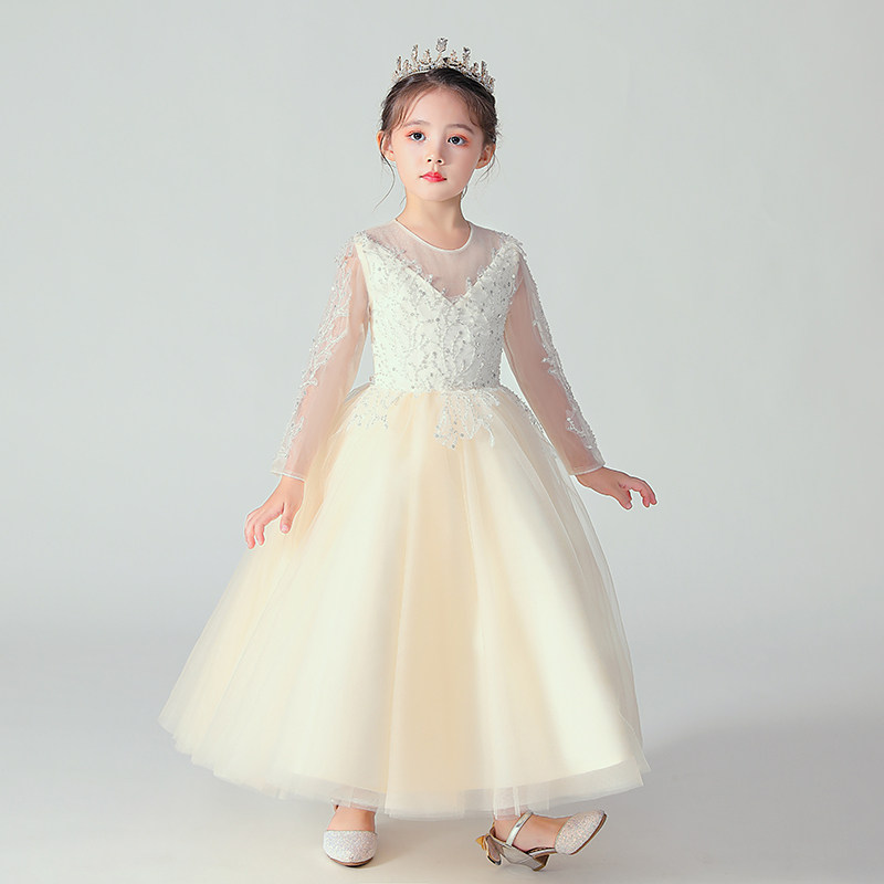 儿童礼服公主裙蓬蓬纱女童小孩主持人花童婚纱洋气走秀演出服高端