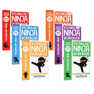 英文原版进口 Vocabulary Ninja Workbook 系列6本合售 6-9岁儿童英语早教练习平装教辅 宝宝学前教育扩展教材练习册