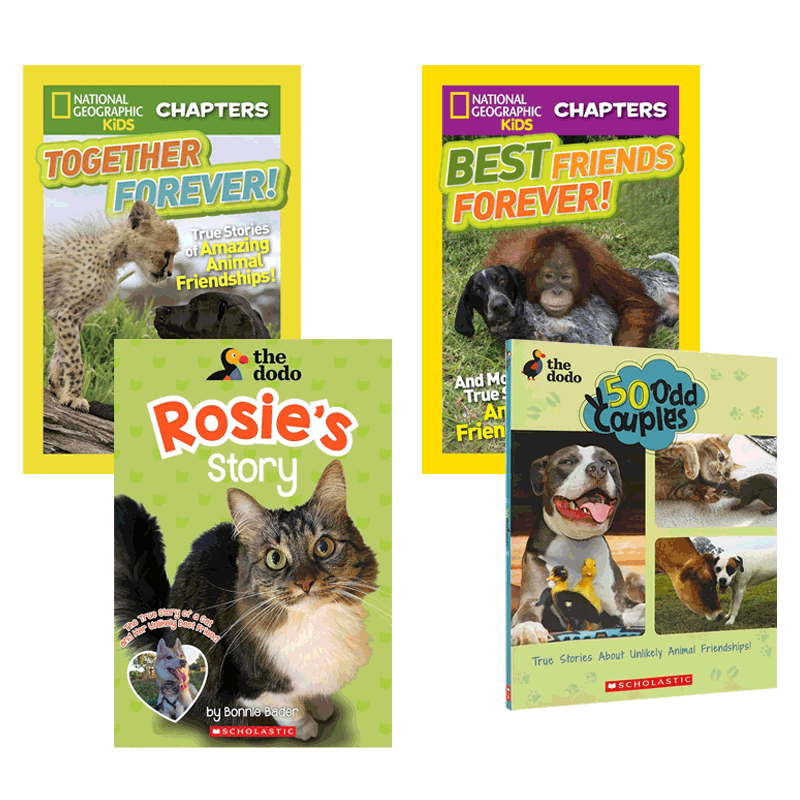 英文原版绘本Best Friends Forever/ Together Forever/ 50 Odd Couples/Rosie's Story Animal Friendships猫狗动物系列4本