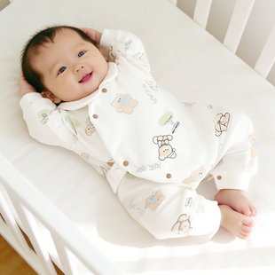 新生儿蝴蝶衣秋冬薄棉初生宝宝连体衣新生儿纯棉哈衣 80克新款