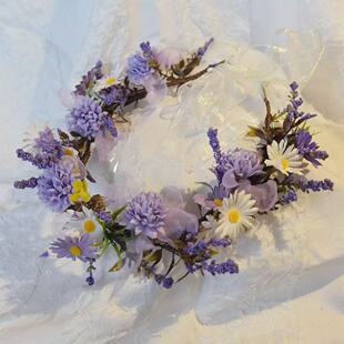 灰原哀cos服花冠头饰甜美公主真发头花新娘结婚纱拍照海边旅游道