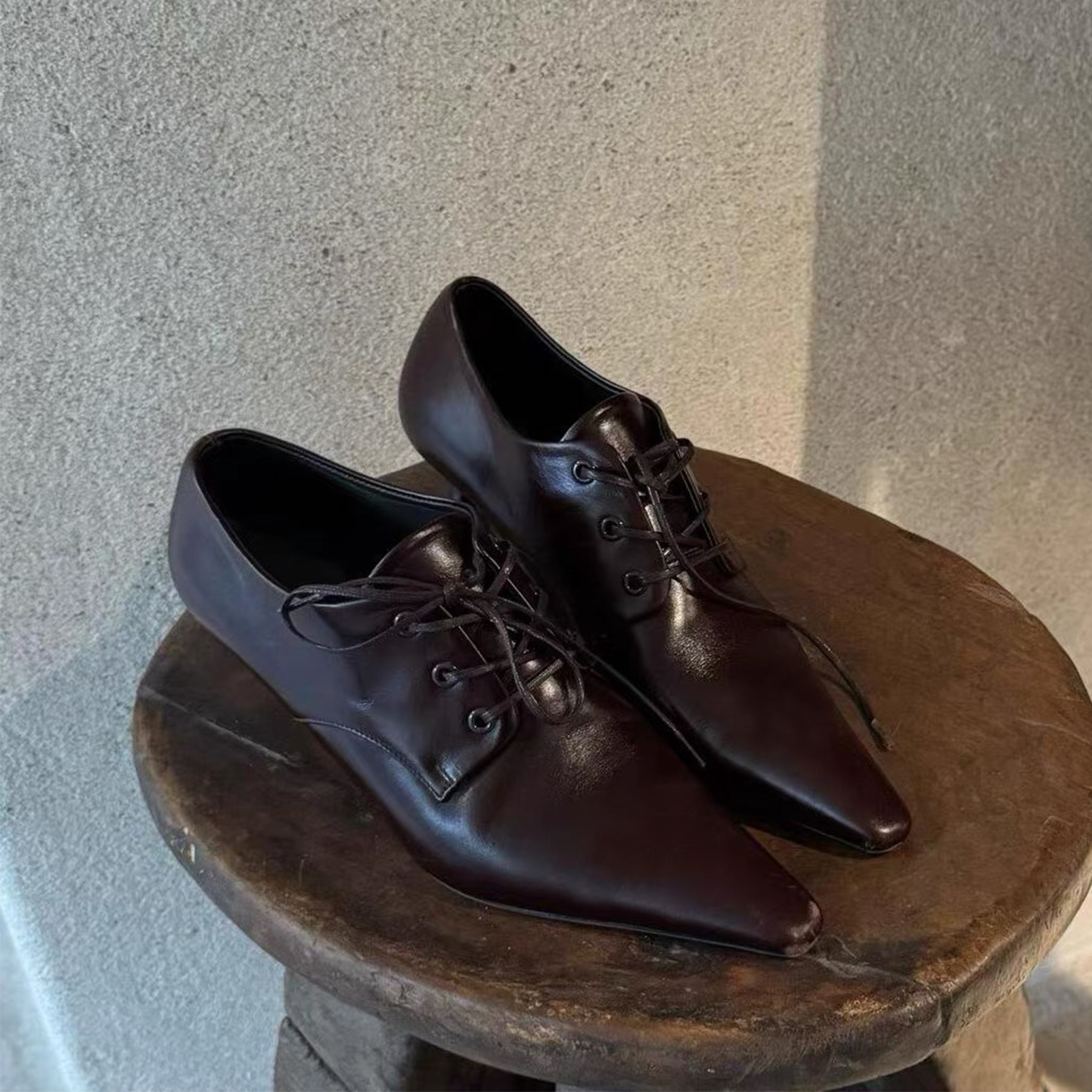 细跟百搭气质通勤小皮鞋高跟鞋