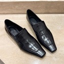 玛丽珍单鞋 百搭浅口一脚蹬乐福鞋 复古真皮方头低跟穆勒鞋 2025新款