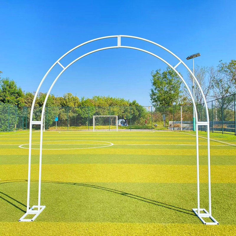 新款婚庆道具铁艺双杆拱门花架舞台森系婚礼布置装饰圆形拱门花架