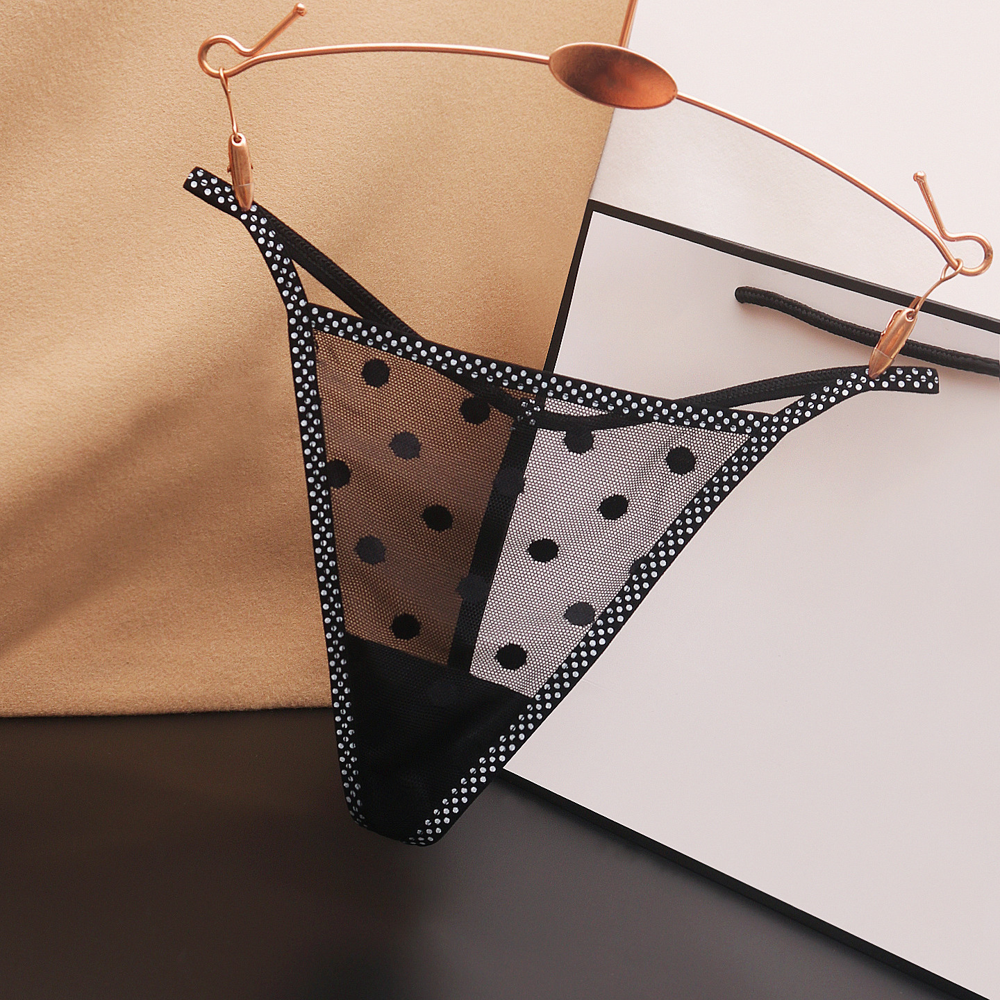 性感透明丁字裤女士低腰无痕一根线火辣纯色波点诱惑细带内裤T裤