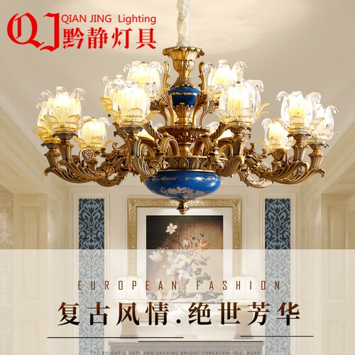 6632复式楼客厅大灯别墅楼梯挑空跃层大厅loft楼中楼长欧式水晶灯