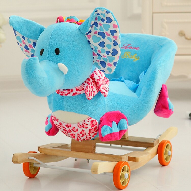 0-6岁宝宝毛绒音乐摇摇马益智幼儿园儿童木马玩具小马车周岁礼物
