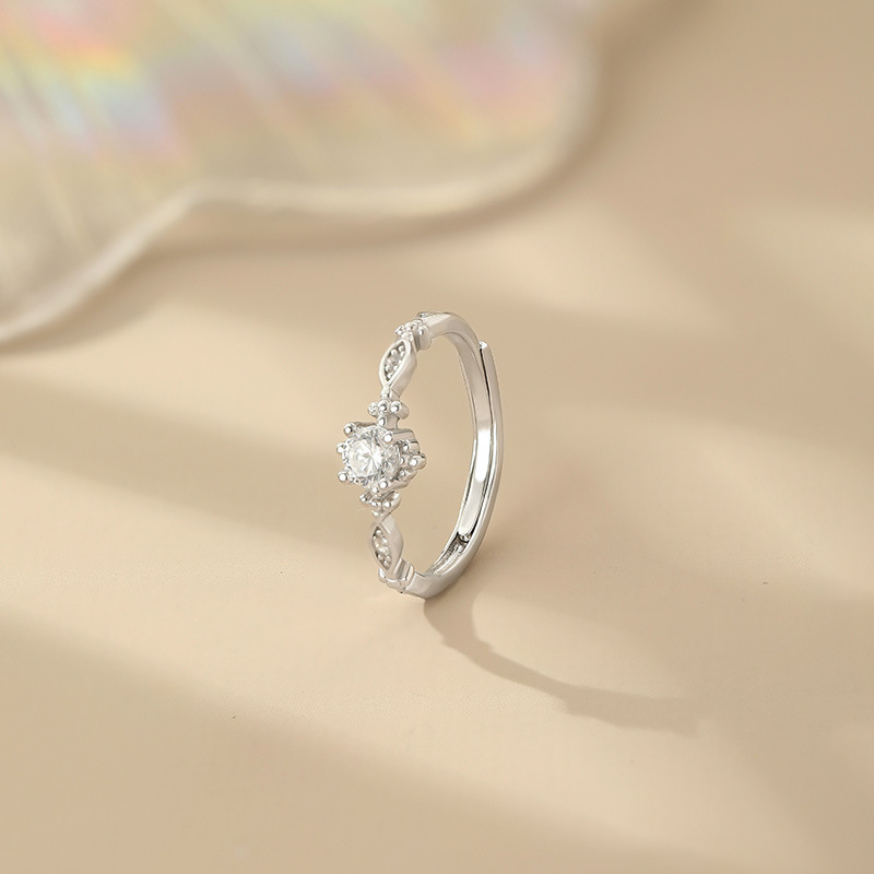 18光年S999纯银锆石戒指女