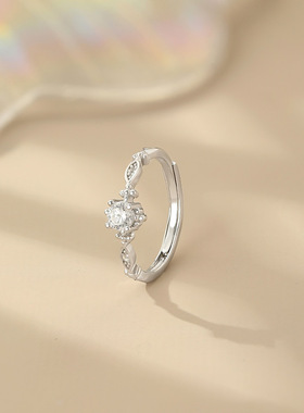 18光年S999纯银锆石戒指女极简风轻奢高级感气质清新时尚甜美温柔
