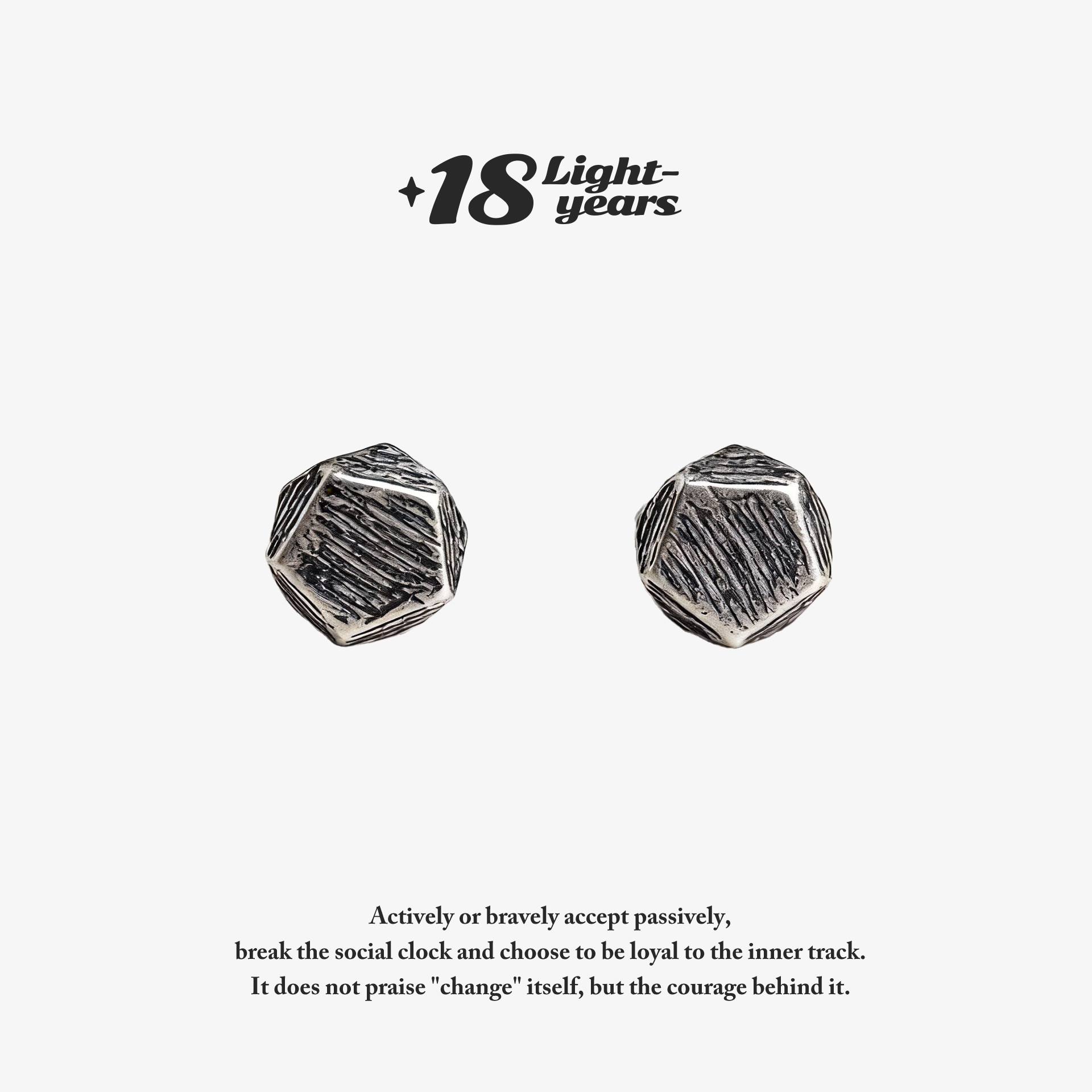 18光年S925纯银五边形立方体拉丝耳钉不规则个性小众新款礼物,饰品/流行首饰/时尚饰品新,耳钉,淘宝优惠券,粉丝福利购,淘宝优惠卷