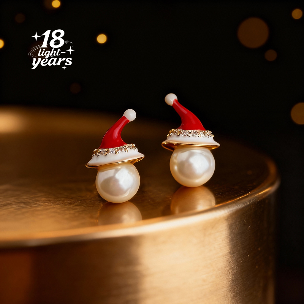 18光年圣诞系列雪人耳钉女