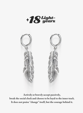 18光年 原创设计感独特羽毛耳环女新款ins冷淡风简约时尚小众气质