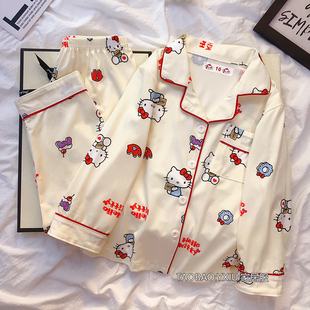 hellokitty凯蒂猫母女亲子装睡衣女童套装可爱儿童春秋长袖家居服
