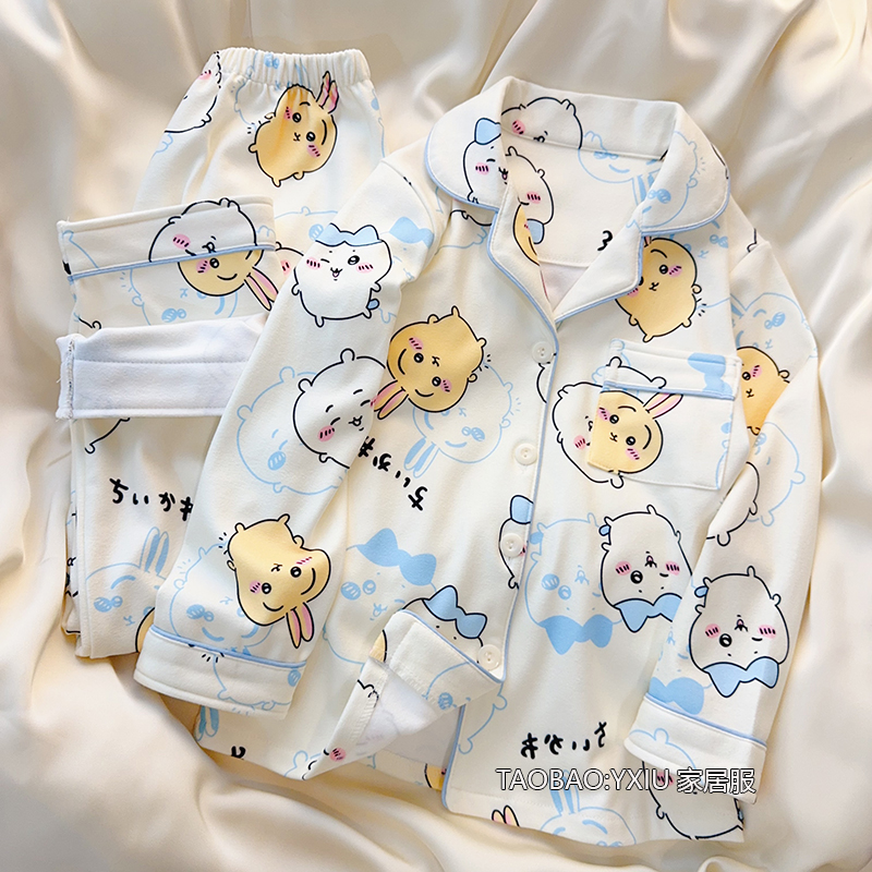 chikawa儿童睡衣春秋德绒2025新款中大女童家居服秋冬季长袖套装