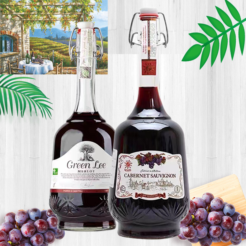 摩尔多瓦原装进口红酒格瑞丽梅洛赤霞珠半甜葡萄酒13%度女生甜酒